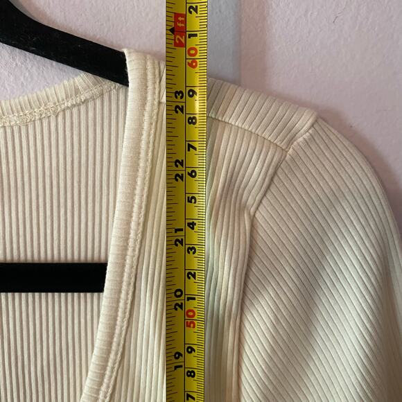 NWT Faherty Women's size XL White Freestyle Ribbed Knit Tee Scoop Neck Cotton - Picture 10 of 11